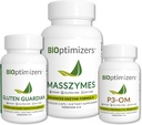 BiOptimizers Complete Gut Health Bundle - Verdauungsenzyme mit Probiotika und Präbiotika - Bloating Relief und Verdauungsbalance - P3-OM, Gluten Guardian, MassZymes (270 Kapseln)
