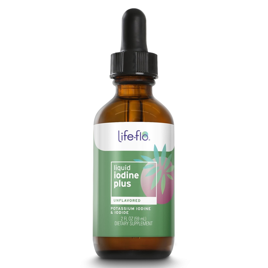 Life-flo Liquid Iodine Plus 150 mcg, Iodine Ergänzung für Schilddrüsenunterstützung,* Gesunde Energie & Stoffwechsel Formel* mit Iodin & Kalium Iodid, Unflavored Liquid Drops, Ca. 450 Servierungen, 2 oz
