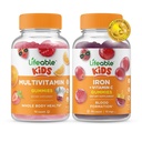 Multivitamine Lifeable Enfants + Fer et Vitamine C Enfants, Gommies Bundle - Grande dégustation, supplément de vitamine, sans gluten, sans OGM, gommy à croquer