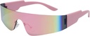 Crazy Feng Trendy Rimless Futuristic Wrap Around Sonnenbrillen Damen Herren,Cyberpunk Visor Sonnenbrille Shades Fashion Brillen