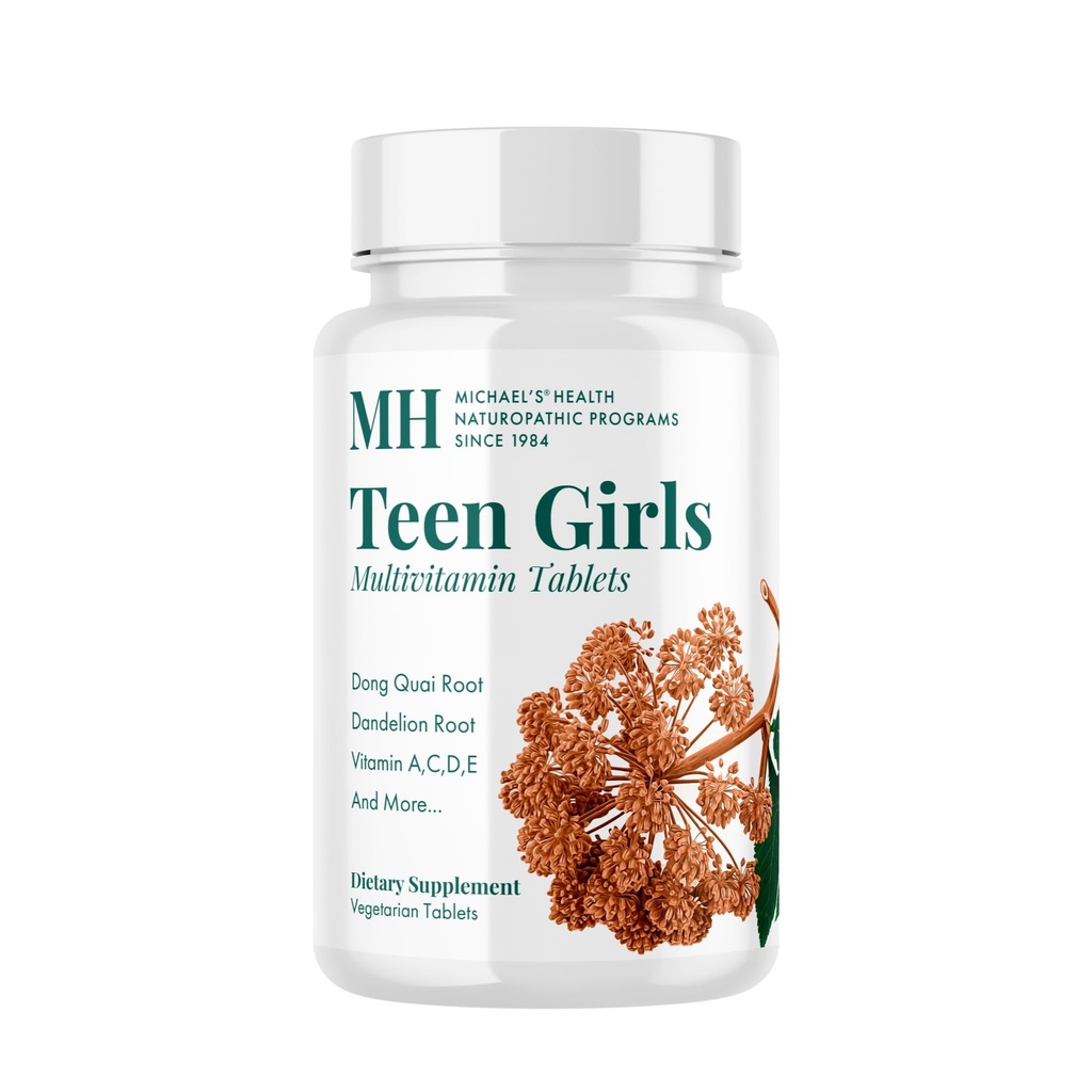 MICHAEL'S Health Naturopathic Programme Teen Girls Multivitamin - 90 Vegetarische Tabletten - mit B Complex Vitamins & Weibliche Kräutermischung - Kosher - 45 Servierungen