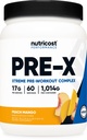 Nutricost Pre-X Xtreme PreWorkout Powder Complex, Peach Mango, 60 Servierungen, Vegetarisch, Non-GMO und Glutenfrei