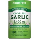 Nature's Truth Odorless Knoblauch Softgels | 2400mg | 180 Count | Non-GMO & Gluten kostenlose Ergänzung