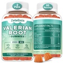 2 Pack Bio Valerian Root Gummis, Natürliche Beruhigung, Kräuter-Ergänzung für Mood-Unterstützung, Melatonin Free, Non-GMO, Glutenfrei, Vegan, Grüner Grape Flavor, 120 Count