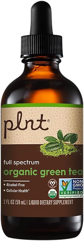 plnt Organic Liquid Green Tea a Full Spectrum a Unterstützt zelluläre Gesundheit - Alkoholfrei (2 fl. oz.)