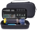 Hard Travel Case für Asthma Inhaler, Spacer für Kinder und Erwachsene, Masken, Inhalator Halter Tragbare Tragetasche Aufbewahrung Organizer mit Mesh Tasche für Medizin, Allergy Meds, Ventolin Inhaler (CASE NUR)