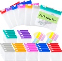 Sacs de poche à pilules Réutilisables Pochettes à pilules avec étiquettes Set de 35 Pcs Sacs à pilules de médecine quotidienne Organisateur Petit sac à pilules de médecine Self Seal Pill Packets with Slide Lock (7 Couleurs)