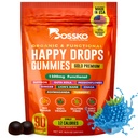 Happy Drops – Daily Superfood Gummis für Stimmungsunterstützung, Fokus und Energie – Sugar-Free, Vegan, Blueberry Flavor – 90 Gummi für Erwachsene – Tägliche Unterstützung für Stimmung, Fokus und natürliche Energie