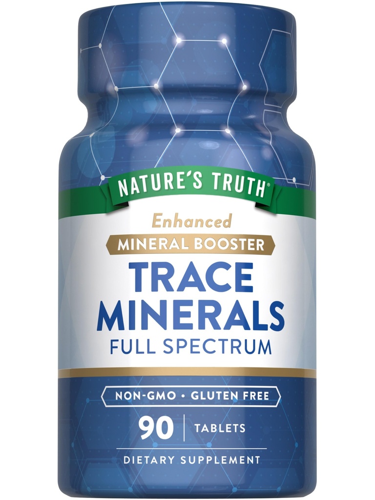 Nature's Truth Trace Minerals Supplement mit Jod | 90 Tabletten | Verbesserte Mineral Booster | Non-GMO & Gluten Kostenlose Ergänzung
