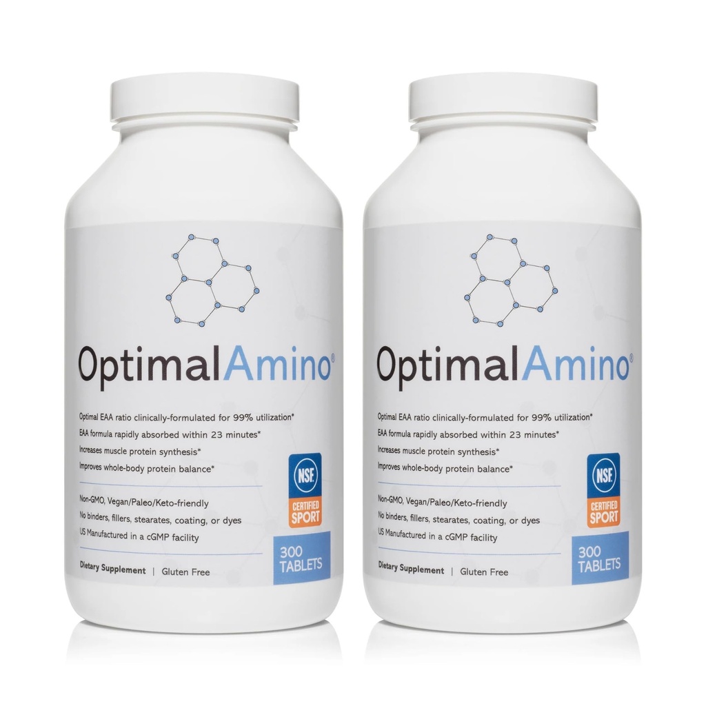 Comprimés optimaux Amino Fitness Bundle (compte 600) $ 99 % de supplément utilisé pour l'acide aminé essentiel (AEA) $ Augmenter la récupération musculaire, avant/après l'entraînement des protéines BCAA, certifié NSF pour Sport®