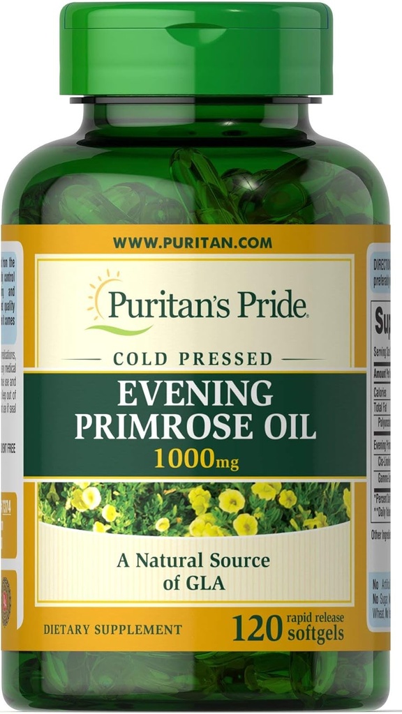 Puritans Pride Abend Primrose Öl 1000 Mg mit Gla, 120 Zähler