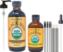 PRIME NATURAL Organic Black Seed Oil & Organic Castor Oil - 2 Öl Bundle - USDA Zertifiziert - kalt gepresst, Jungfrau, Unrefined, Vegan, Non-GMO, keine Konservierungsstoffe