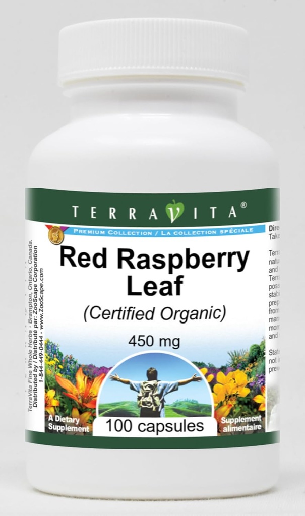 Rote Himbeere Blatt (Certified Organic) - 450 mg (100 Kapseln, ZIN: 518667)