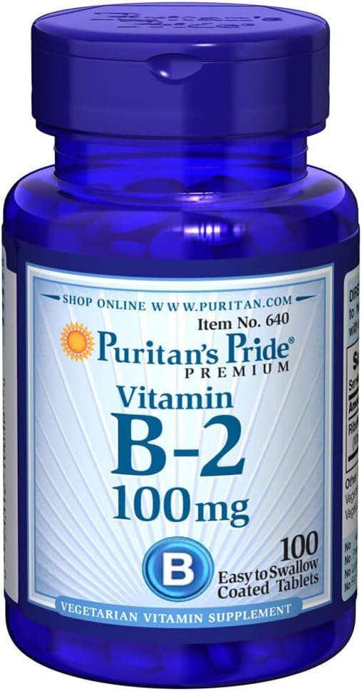 Puritans Pride vitamine B-2 100 Mg comprimés, 100 Compte