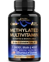 Methyliertes Multivitamin - B2, B6, 5-MTHF & B12 | Antioxidantien C & E | Vitamin D3 & K2 - für Männer und Frauen - 9-in-1 MTHFR Ergänzung mit TMG - Energy, Brain & Mood - Vegan - Made in USA - 120 Kapseln