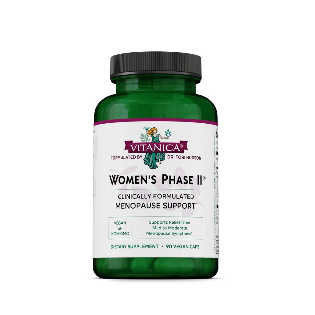 Vitanica Femmes Phase II, Soutien à la ménopause, Vegan, 90 Capsules