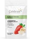 Célébrez les vitamines Bariatric 500mg Citrate de calcium Chews doux avec 500 UI de vitamine D3 – Essentiel pour les patients de contournement gastrique et santé des os - sans sucre et sans gluten, crème de banane de fraise (90 Chews)