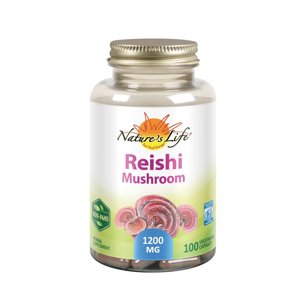 Nature's Life Reishi Mushroom 1200 mg | Gesunde Immunfunktion, Energy & Mood Support Supplement | Non-GMO & Lab Verified | 100 Vegetarische Kapseln