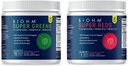 BIOHM Super Reds and Greens Bundle, poudre super-alimentaire avec probiotiques et enzymes digestives, emballé avec des antioxydants et des polyphénols, sans allergène, non-OGM, végétalien - 30 portions