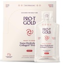 ProT Gold Collagen Protein Shot, 17g, Nano Hydrolysed & Grass Fed, 2g Arginine pour le soutien des plaies, sans gluten, sans gras et sans sucre, 0g de glucides, non OGM, baie, 24 fl oz, 24 Pack