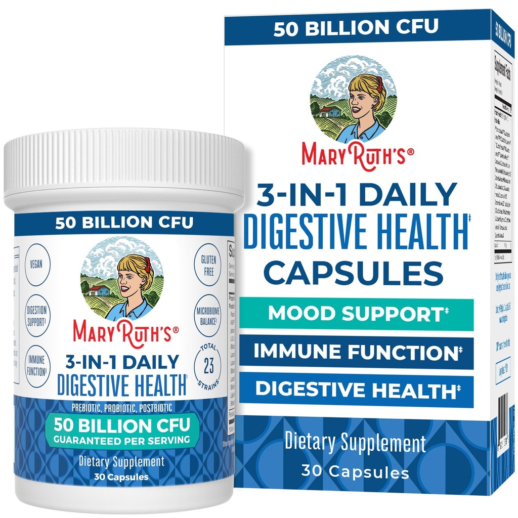 MaryRuth's 3-en-1 Probiotiques pour la santé digestive.