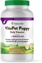 NaturVet VitaPet Puppy Daily Vitamines Plus Breath Aid pour les chiots, 60 ct Time Release, comprimés à croquer, fabriqués aux États-Unis avec des ingrédients à la source mondiale