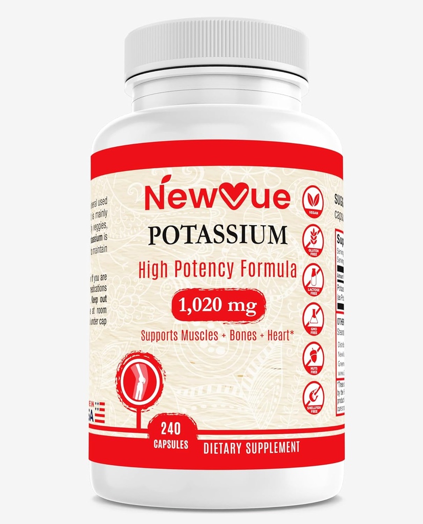 NewVue Kaliumergänzung, 1020 mg,120 Servierungen, 240 Kappen