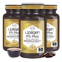 PS Plus Senior Brain Supplements for Memory & Focus - 180 Softgels, 3-Months Supply - Premium Nootropic Phosphatidylserine Brain Booster for Brain Health