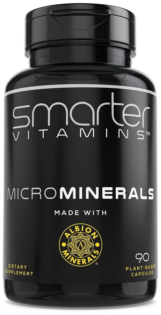 15mg Glycinat de zinc d'Albion® 6 Trace essentielle Bisglycinate Minéraux, Manganèse, Boron, Chrome, Sélénium, Complément de molybdène, 90 Capsules végétales à base végétale