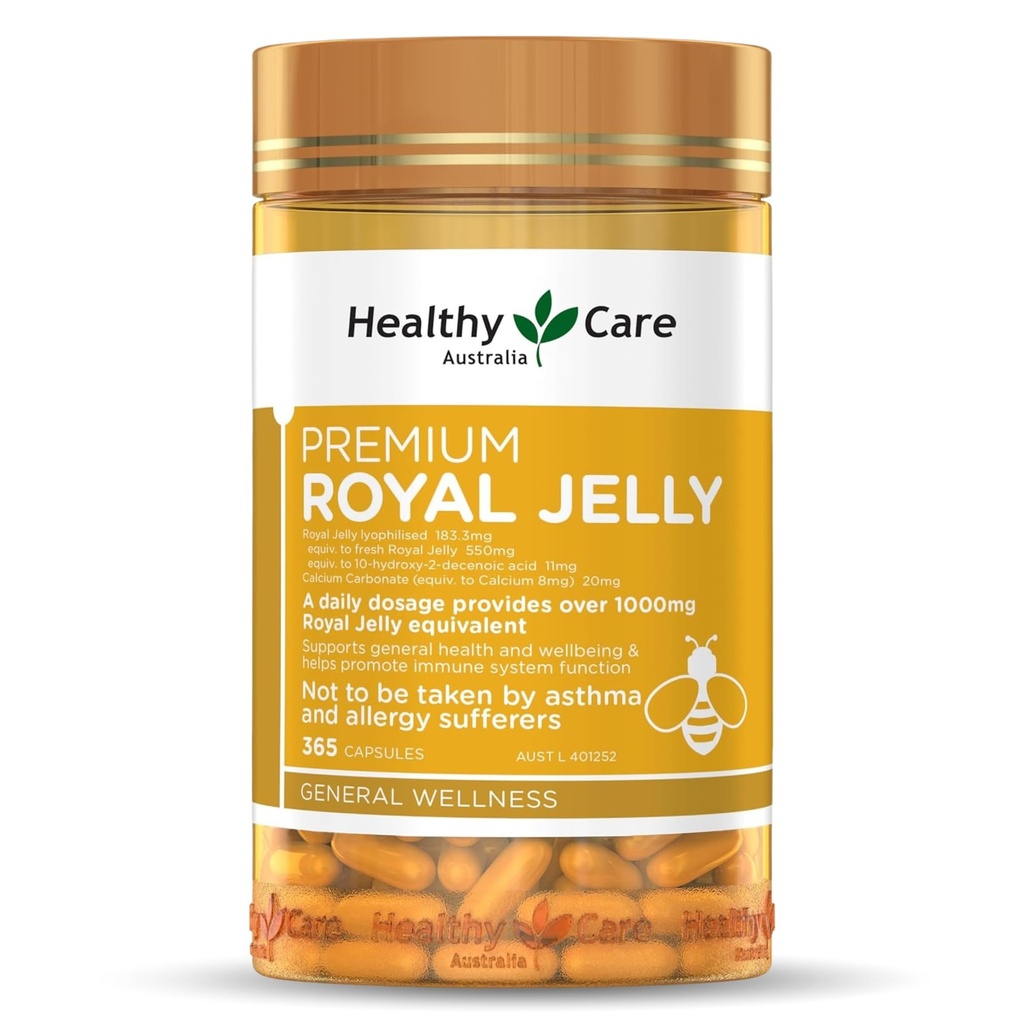 Healthy Care Royal Jelly 1000 365 Kapseln Ergänzungen Made in Australia