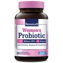 Bonawell Probiotics for Women 100B, with Prebiotics, Digestive Enzyme & Organic Cranberry for Female Vaginal Health, Digestion & Immunity, Shelf-Stable, Delayed-Release, 30 Veggie Caps