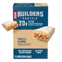 CLIF BUILDERS Protein Bars - Vanille Mandel Flavor - 20g Pflanzenbasiertes Protein - Glutenfrei - Non-GMO - Low Glycemic - No Artificial Sweeteners - 2.4 oz (12 Pack)