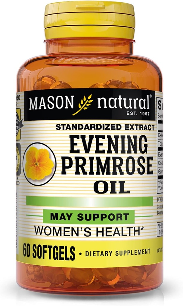 Mason Natural, le soir huile Primrose femme santé Softgels - 60 Ea