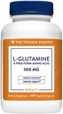 Der Vitamin Shoppe L-Glutamin 500MG, Eine freie Form Aminosäure, unterstützt Muskelrückgewinnung und Immungesundheit (300 Kapseln)