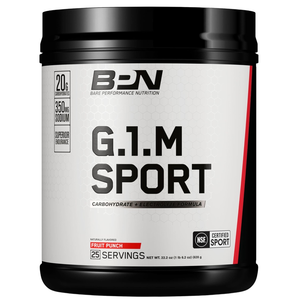BARE PERFORMANCE NUTRITION, BPN G.1.M Go One More Sport, Endurance Training Fuel, Superior Carbohydrate & Electrolytes Poudre Formule, Réduire la fatigue, Fruit Punch, 25 portions