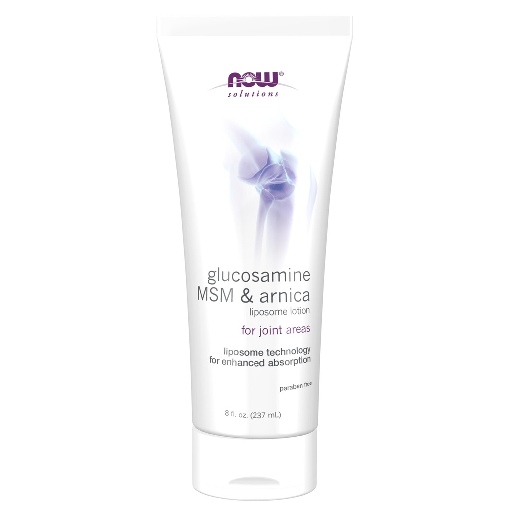 NOW Foods Solutions, Glucosamin, MSM und Arnica Liposome Lotion, Für Joint Areas, Liposome Technology for Enhanced Absorption, 8-Ounce