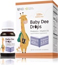 BabyDee gouttes probiotiques (3,5 milliards d'UFC) + vitamine D3 (400 UI)