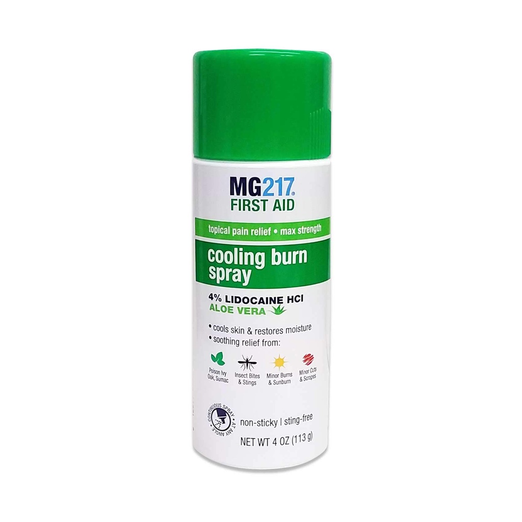 MG217 Maximale Stärke Schmerzlinderung Kühlung Burn Spray, mit Lidocaine und Aloe Vera, 4 oz