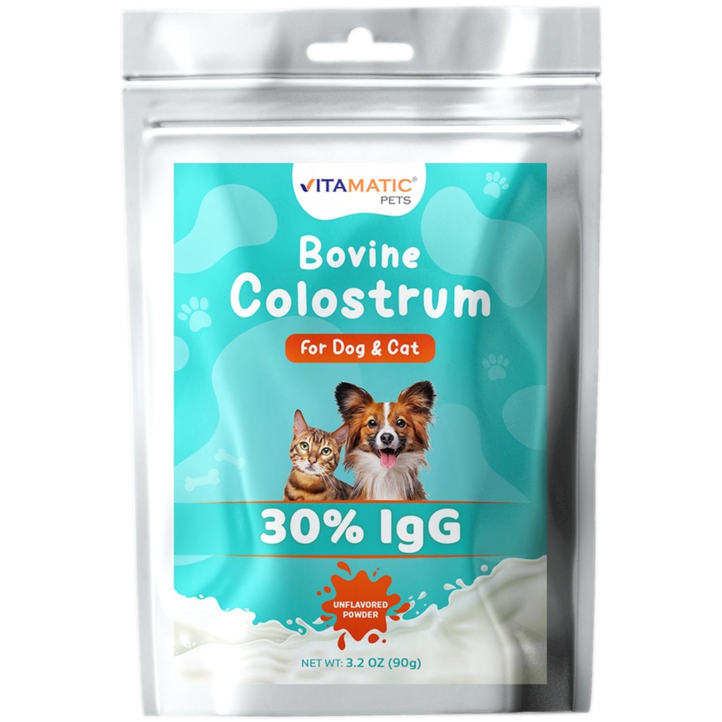 Vitamatic Bovine Colostrum für Hunde und Katzen, 90 Gramm, 30% Immunoglobuline, Gras Fed
