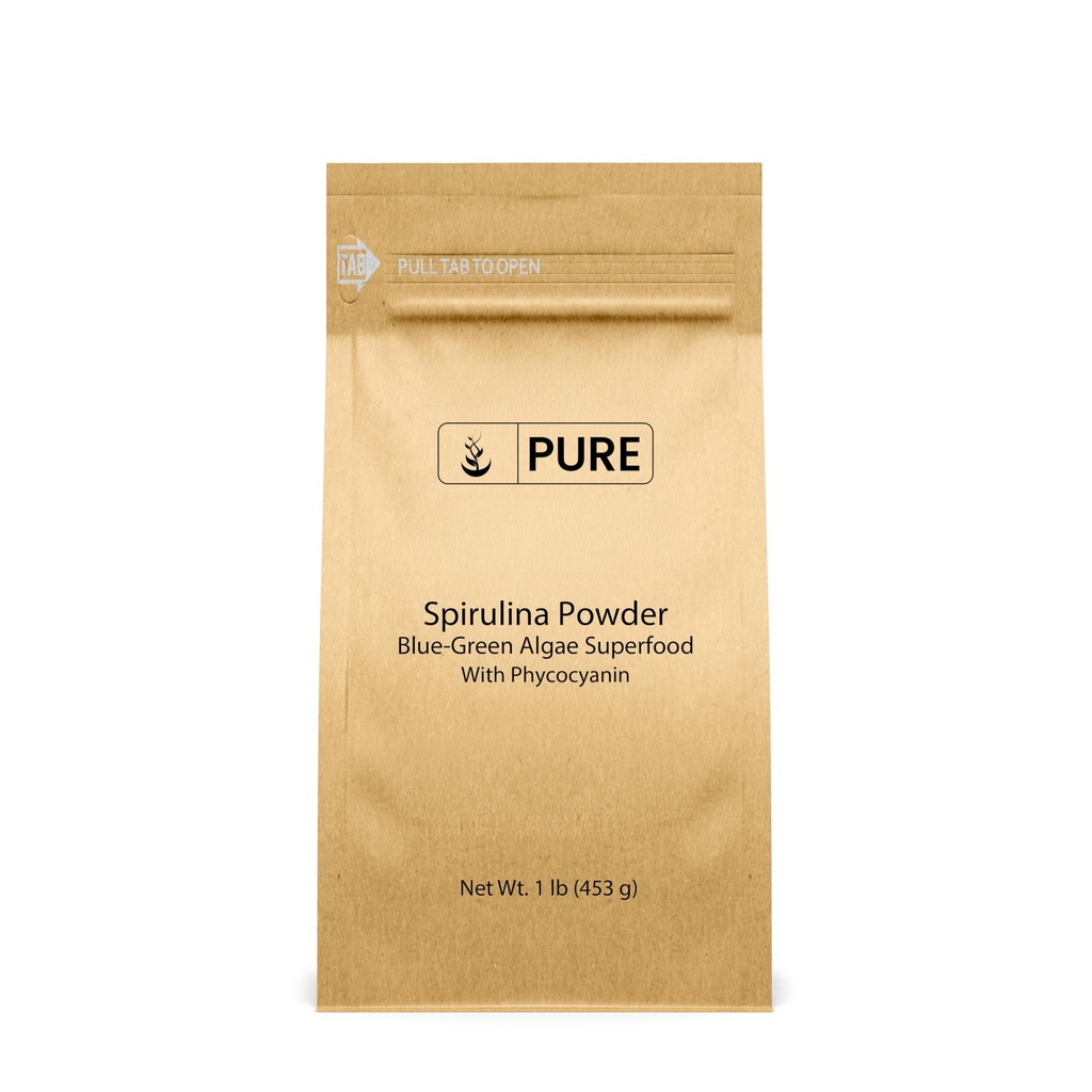 PURE ORIGINAL INGRÉDIENTS Spiruline poudre (1 lb) Algae verte Superfood avec Phycocyanine