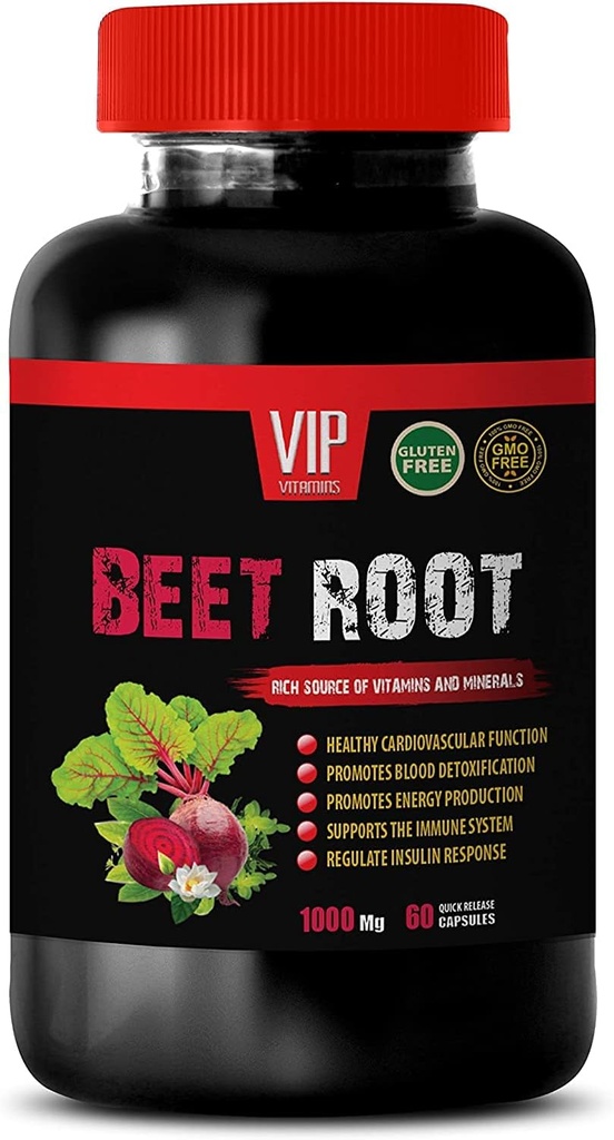 Superfood Beet Root Supplement - Beet Root 1000 MG - Beet Root Nitric Oxide Supplement, Rüben Wurzel Pillen, Rüben Wurzel Vitamine, Immunsystem Unterstützung, Rüben Vitamine, Beetroot Supplement, 1 Bot 60 Tabs
