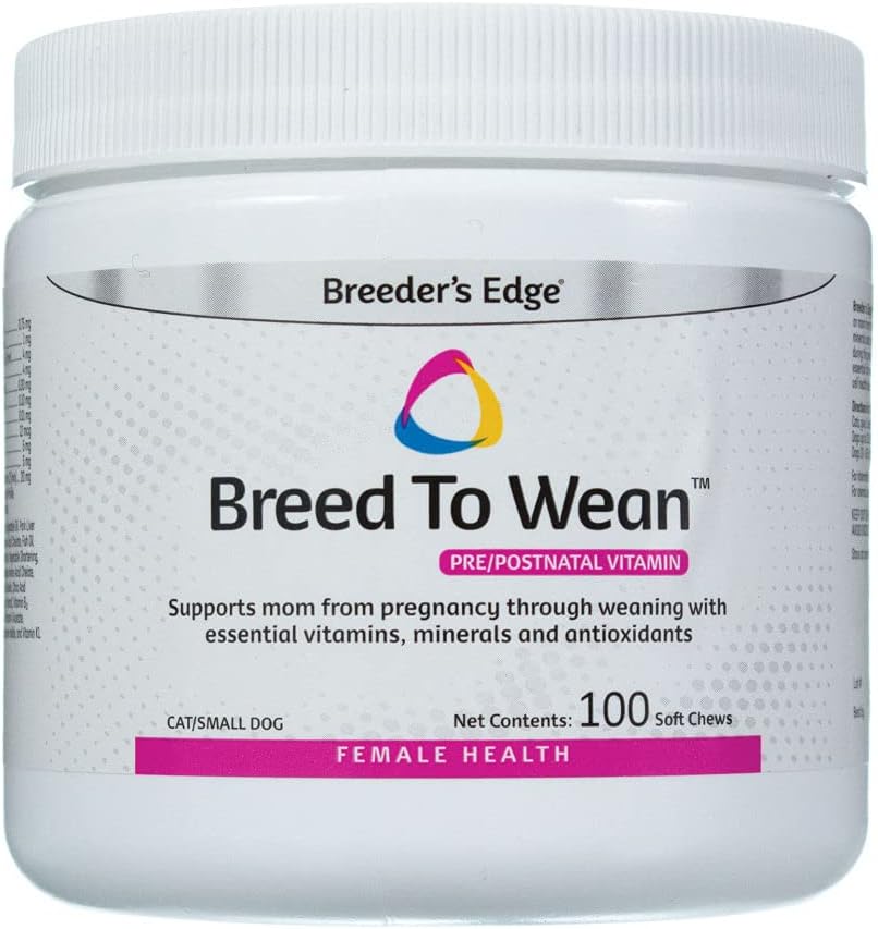 Breeder's Edge gezüchtet zu Wean, Prenatal und Postnatal Multivitamin für Hunde & Katzen, unterstützt Schwangere & Pflege Mütter, Beilage liefert Antioxidantien, Vitamine & Mineralien (100ct Small Dog & Cat)