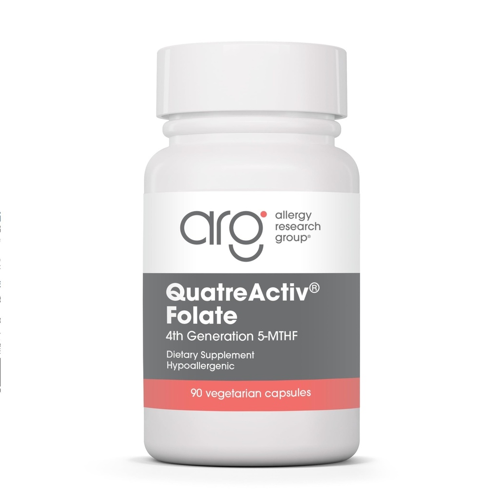 Groupe de recherche sur l'allergie Supplément de folate QuatreActiv - Methylfolate, 5-MTHF, Soutien de la méthylation, Capsules Quatrefolic, Végétariennes - 90 Compte
