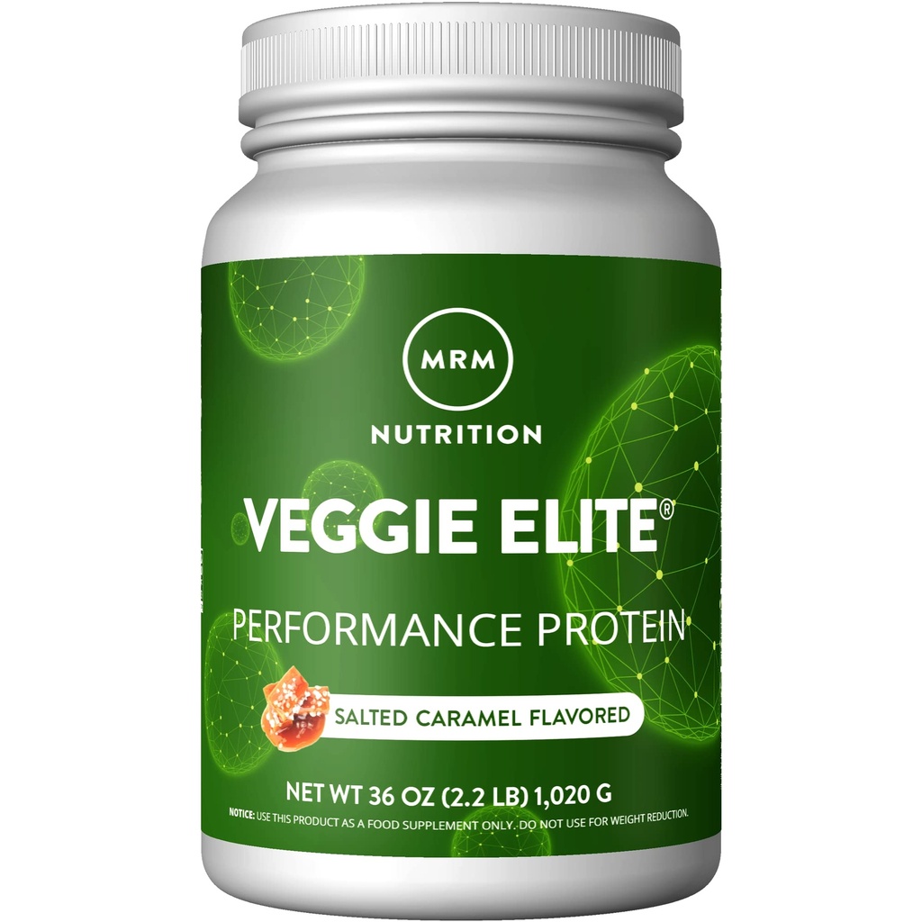 MRM Nutrition Veggie Elite Performance Protein | Salted Caramel Flavored| Pflanzenbasiertes Protein| Einfach zu digest | mit BCAAs| Vegan + Gluten-Free | Klinisch getestet| Verdauungsenzyme | 30 Servierungen