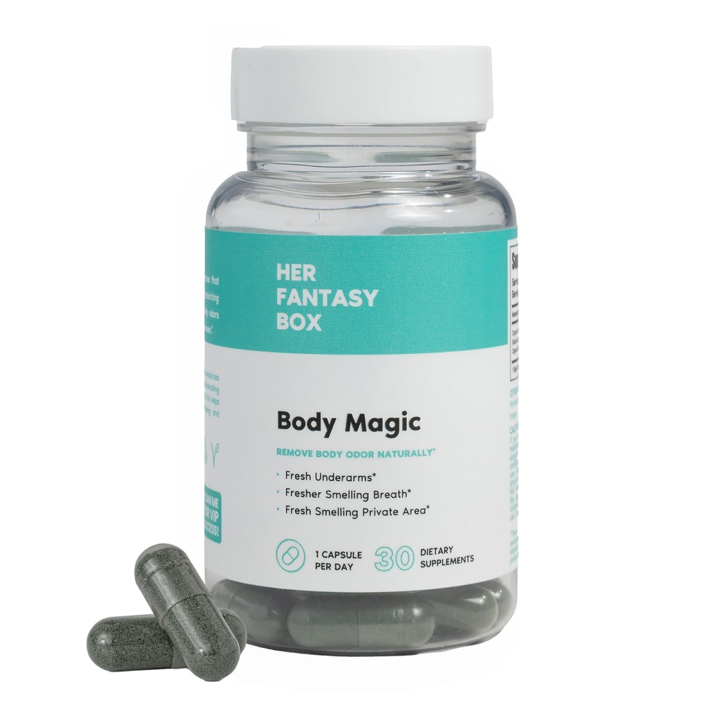 Sa boîte à fantasmes: Body Magic: Capsules de chlorophylle – Détox végétalien et soutien à la digestion, Gut & Skin Health, Booster d'énergie naturelle – 30 capsules (200 mg)
