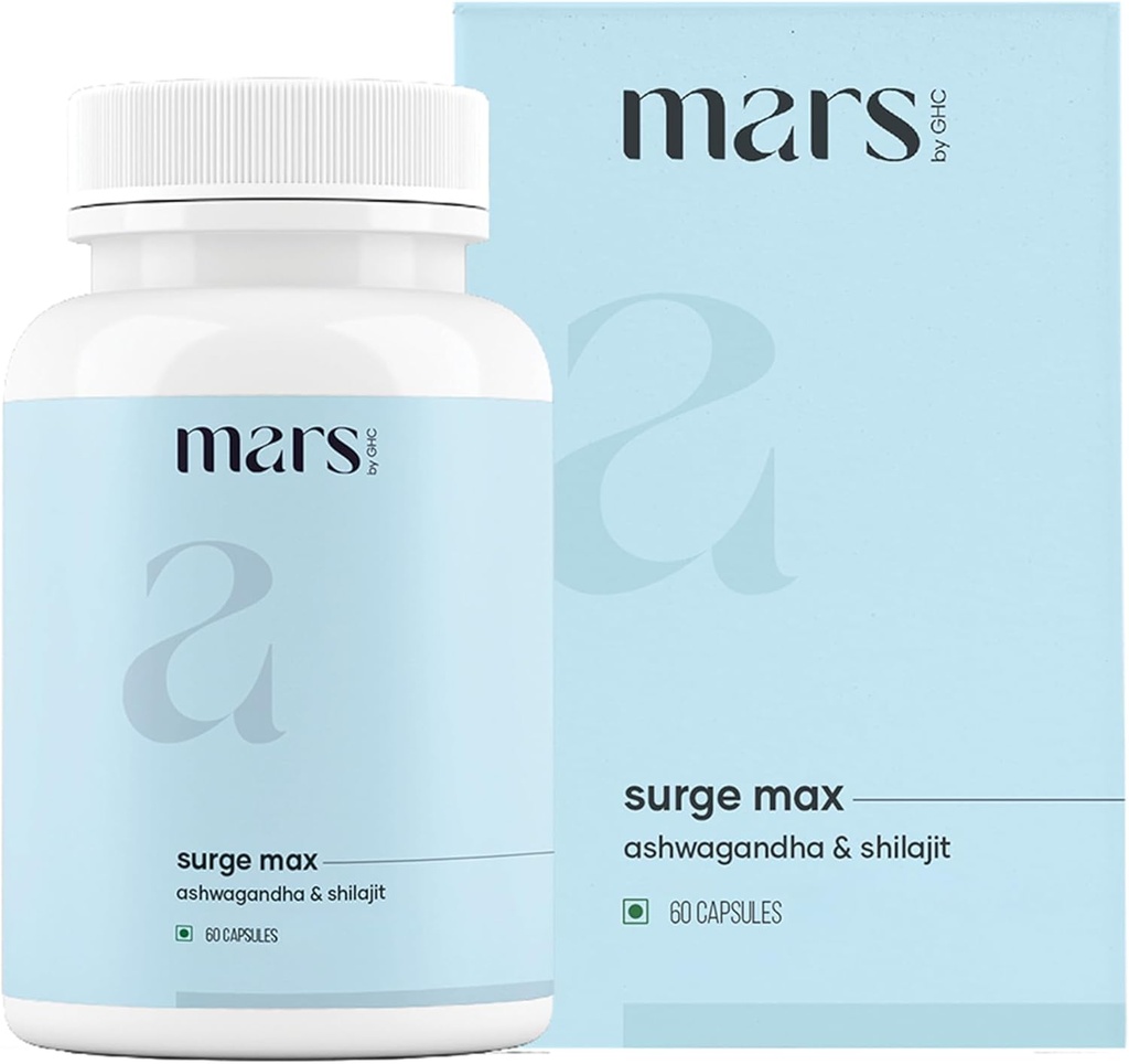 Mars Surgemax Capsules naturelles avec Shilajit & Safed Musli.