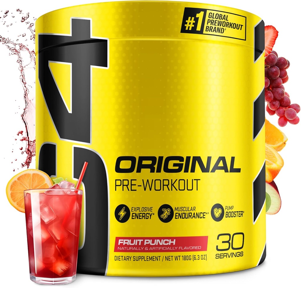 Cellucor C4 Original Pre Workout Powder Fruit Punch | Vitamin C für Immununterstützung | Sugar Free Preworkout Energy for Men & Women | 150mg Koffein + Beta Alanine + Kreatin | 30 Servietten