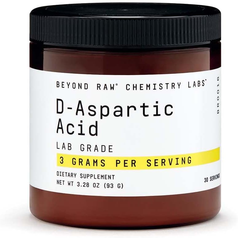 BEYOND RAW Chemielabors D-Aspartic Säurepulver, Muskelentwicklung und -gewinnung, 30 Servietten