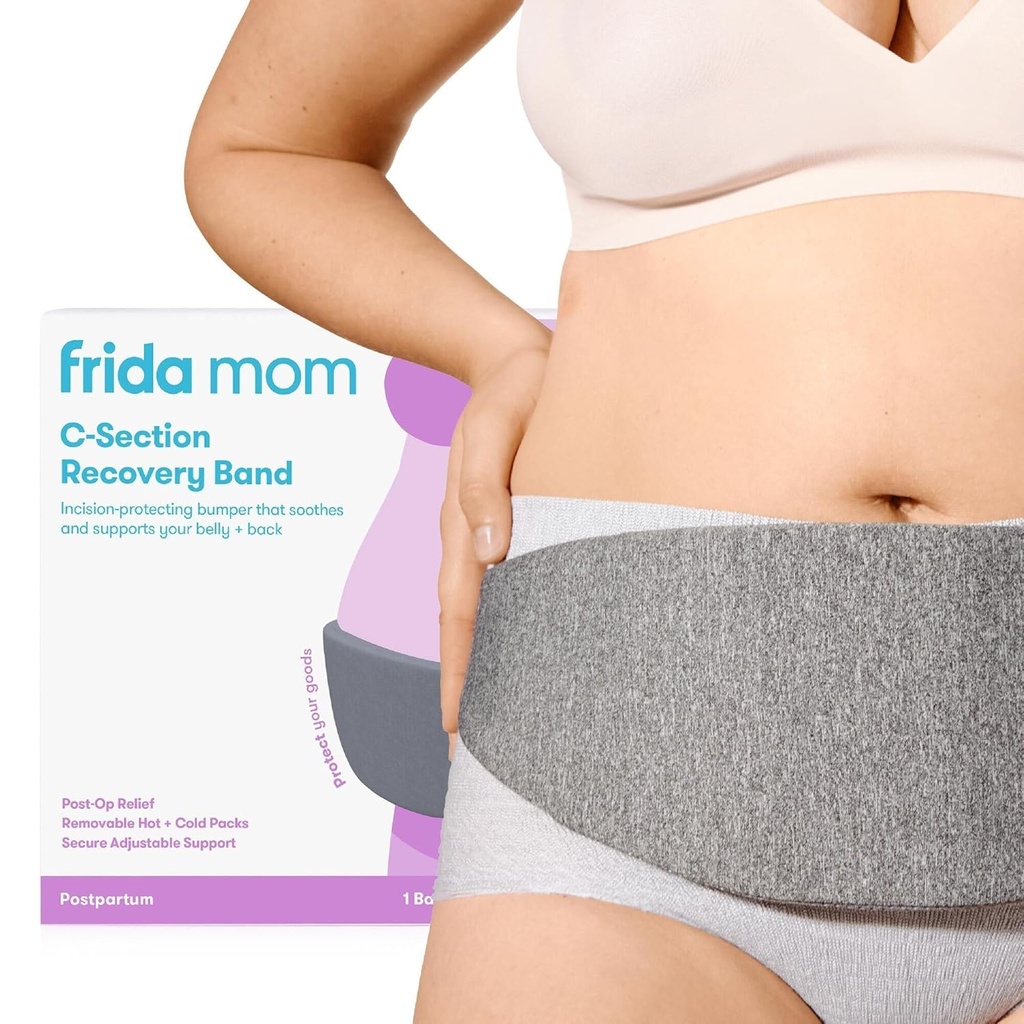 Frida Mom C-Section Hot & Cold Therapy Belly Binder, C-Section Recovery muss Belly Band, Incision Protector, für Post-Op & Swelling, Postpartum Essentials, After Birth Brace, Bauch Binder
