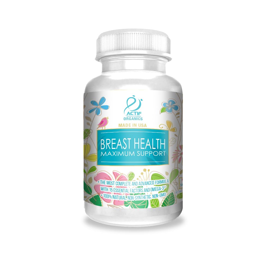 ACTIF Brustgesundheit Maximale Unterstützung mit 15 Advanced Factors und Omega-3 - Non GMO, Made in USA, 90 Count